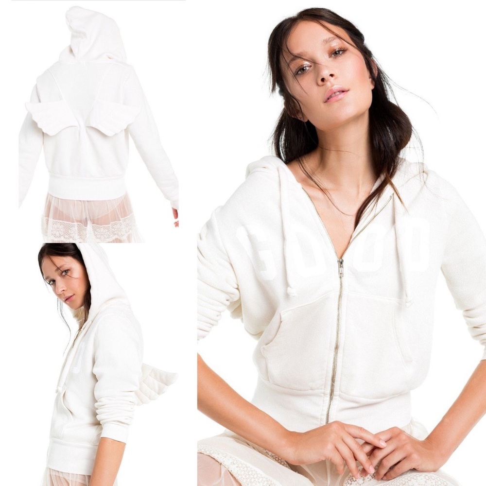 Wildfox Good Carta Angel Zip Hoodie